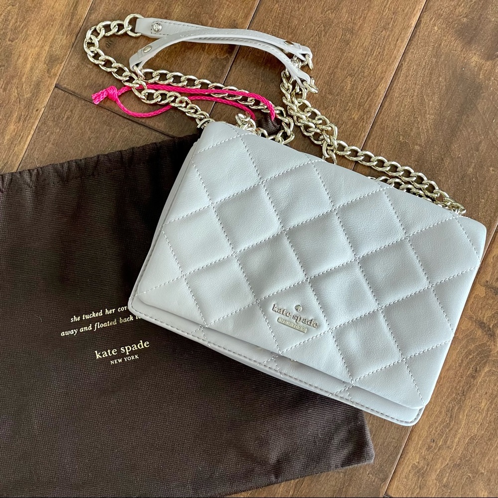 Kate Spade Cow Leather Quilted Shoulder Crossbody Bag